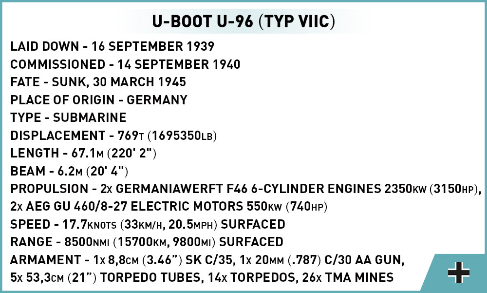 COBI WWII U-Boot U-96